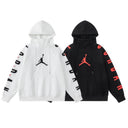 Sudadera con capucha Jordan Jumpman & Text Logo — Blanco y negro