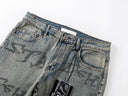 Jean skinny évasé KDNK Star Print — Gris et bleu