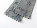 Jean skinny évasé KDNK Star Print — Gris et bleu
