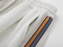 Striped Wide-Leg Sweatpants — Black, Brown, Grey & Red
