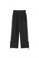 Stripe Wide-Leg Sweatpants — Red, Cream, Black, White & Navy
