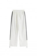 Stripe Wide-Leg Sweatpants — Red, Cream, Black, White & Navy