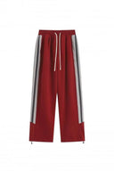 Stripe Wide-Leg Sweatpants — Red, Cream, Black, White & Navy