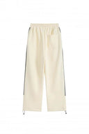Pantalones de chándal de pierna ancha con rayas: rojo, crema, negro, blanco y azul marino