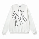MLB Slanted NY Outline Logo Crewneck — Black, White & Navy
