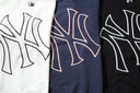 MLB Slanted NY Outline Logo Crewneck — Black, White & Navy