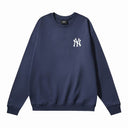 MLB Slanted NY Outline Logo Crewneck — Black, White & Navy