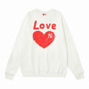 Sudadera con cuello redondo MLB Love Heart — Negro, blanco y rosa