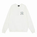 Sudadera con cuello redondo y estampado a cuadros de los NY de la MLB — Azul marino y blanco