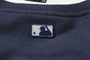 Sudadera con cuello redondo y estampado a cuadros de los NY de la MLB — Azul marino y blanco