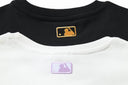 Sudadera con cuello redondo MLB Slanted NY Paisley Logo — Negro, Blanco y Azul marino