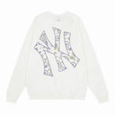 MLB Slanted NY Paisley Logo Crewneck — Black, White & Navy