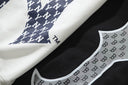 Sudadera con cuello redondo y estampado de logotipos de MLB NY y Boston — Blanco y negro