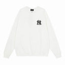 Sudadera con cuello redondo y logotipo de contorno de MLB NY — Blanco y negro