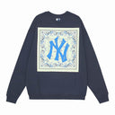 MLB NY Bandana Logo Crewneck — Black, White & Navy