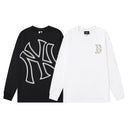 MLB outline logo long sleeve in black NY and white Boston
