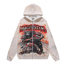 MAJESTIK Graphic Zip Hoodie — Cream