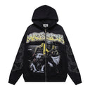 MAJESTIK Bulldog Graphic Zip Hoodie — Black