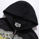 MAJESTIK Bulldog Graphic Zip Hoodie — Black