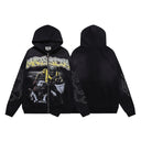 MAJESTIK bulldog graphic zip hoodie in Black