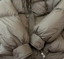 Max Mara Cropped Puffer Jacket — Ivory, Black & Taupe