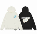 Represent logo hoodie and sweatpants set in white, blue, brown, grey, green, and black