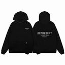Represent bottle logo hoodie in cream and black