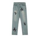 VLONE "V" Logo Jeans - Light Wash & Black