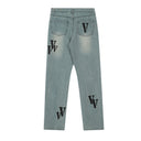 VLONE "V" Logo Jeans - Light Wash & Black