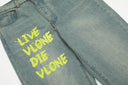 Revenge "Live Vlone Die Vlone" Graphic Jeans