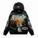 Sweat à capuche graphique strass "Bandaid" RoughPlay — Noir/Vert