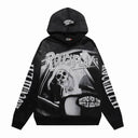 Sweat à capuche graphique Tie-Dye RoughPlay « Bandaid » — Noir/Blanc