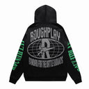 Sweat à capuche « RoughPlay Flame Portrait Logo » — Noir
