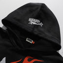 Sweat à capuche « RoughPlay Flame Portrait Logo » — Noir