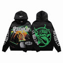 RoughPlay Bandaid rhinestone graphic hoodie in black with green back print