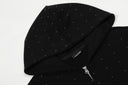 Sudadera con cremallera Sixpm Rhinestone Varsity - Negro y azul