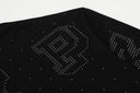 Sudadera con cremallera Sixpm Rhinestone Varsity - Negro y azul