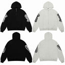 Sixpm script logo zip hoodie in black and grey