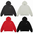 Sixpm logo hoodie in charcoal, light grey, red, and black