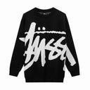 Stussy big script logo sweater in black