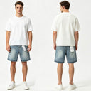TW Bulldog Scatter Rhinestone Denim Shorts