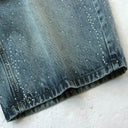 TW Bulldog Scatter Rhinestone Denim Shorts