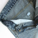TW Bulldog Scatter Rhinestone Denim Shorts