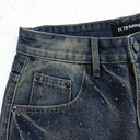 TW Bulldog Tinted Wash Rhinestone Shorts