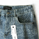 TW Bulldog Splatter Denim Shorts — Light Wash