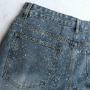 TW Bulldog Splatter Denim Shorts — Light Wash