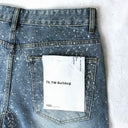TW Bulldog Splatter Denim Shorts — Light Wash
