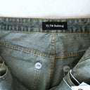 TW Bulldog Frayed Destroyed Denim Shorts — Light Wash
