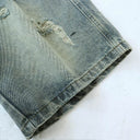 Shorts de mezclilla Bulldog deshilachados y desgastados TW — Lavado claro