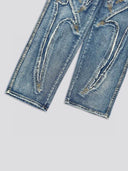Thug Club Flame Stitch Wide-Leg Jeans